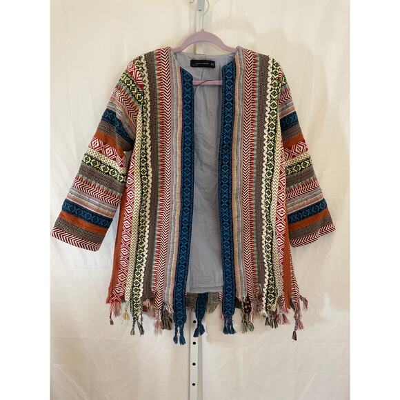 Zara Embroidered Jacket - Women Size M - Multicolored - Picture 1 of 6
